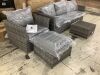 Bella Gray 6-Piece Wicker Outdoor Sectional Set with Dark Gray Cushions - Missing 2 Foot Levelers & 2 Leveler Inserts - Thumbnail 3