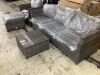 Bella Gray 6-Piece Wicker Outdoor Sectional Set with Dark Gray Cushions - Missing 2 Foot Levelers & 2 Leveler Inserts - Thumbnail 6