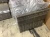 Bella Gray 6-Piece Wicker Outdoor Sectional Set with Dark Gray Cushions - Missing 2 Foot Levelers & 2 Leveler Inserts - Thumbnail 7
