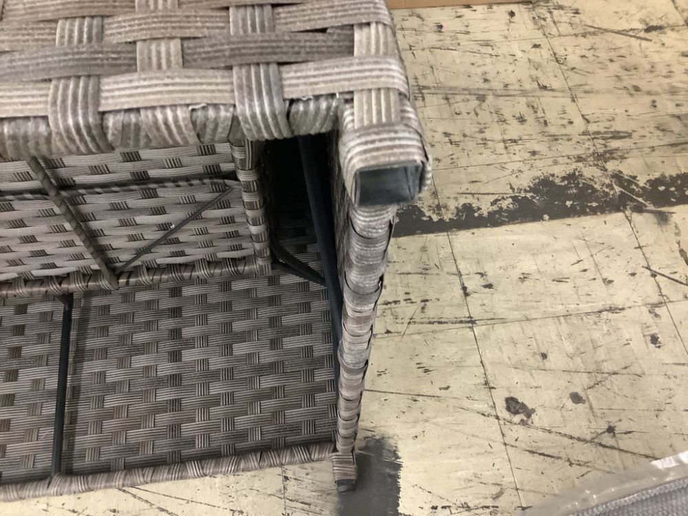Bella Gray 6-Piece Wicker Outdoor Sectional Set with Dark Gray Cushions - Missing 2 Foot Levelers & 2 Leveler Inserts - Image 18 - Lot 27JF