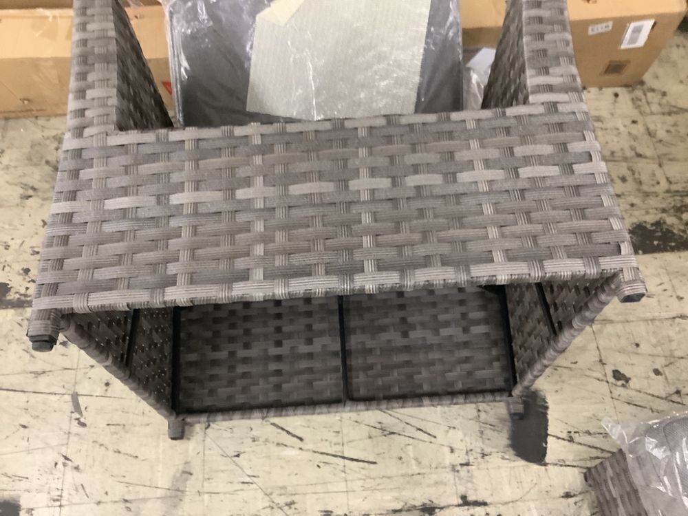 Bella Gray 6-Piece Wicker Outdoor Sectional Set with Dark Gray Cushions - Missing 2 Foot Levelers & 2 Leveler Inserts - Image 20 - Lot 27JF