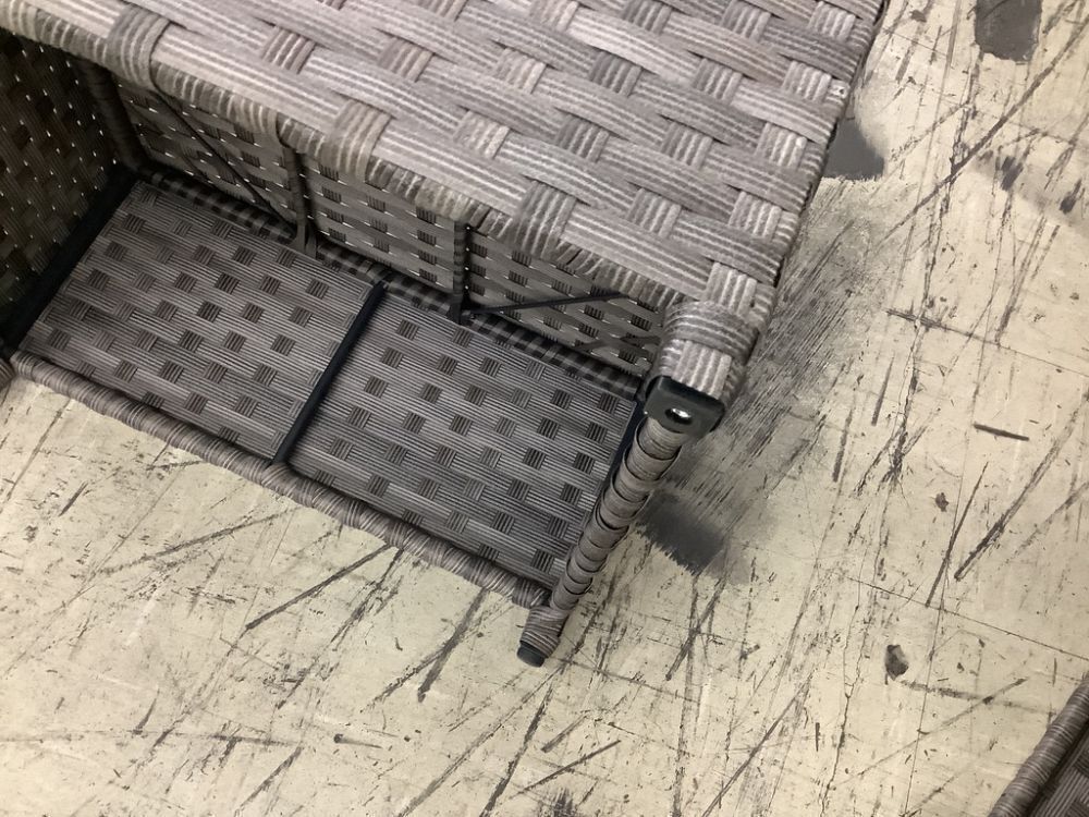 Bella Gray 6-Piece Wicker Outdoor Sectional Set with Dark Gray Cushions - Missing 2 Foot Levelers & 2 Leveler Inserts - Image 26 - Lot 27JF