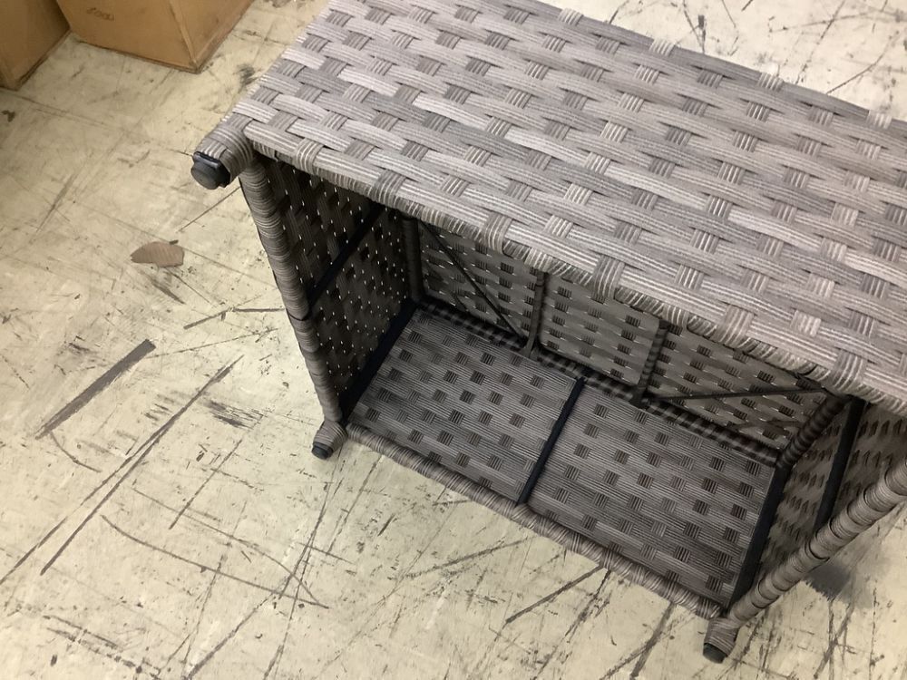 Bella Gray 6-Piece Wicker Outdoor Sectional Set with Dark Gray Cushions - Missing 2 Foot Levelers & 2 Leveler Inserts - Image 27 - Lot 27JF