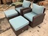PHI VILLA Brown Rattan Wicker 4 Seat 4-Piece Steel Patio Outdoor Sectional Set - 1 Foot Broken on Ottoman - Thumbnail 3