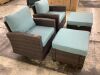 PHI VILLA Brown Rattan Wicker 4 Seat 4-Piece Steel Patio Outdoor Sectional Set - 1 Foot Broken on Ottoman - Thumbnail 4