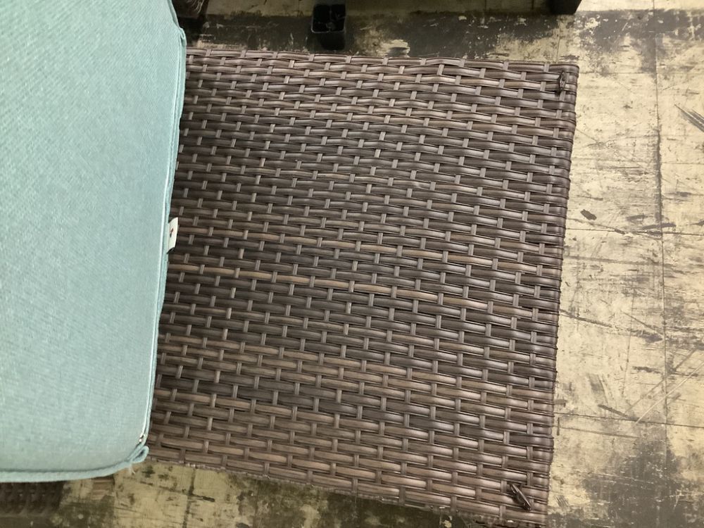 PHI VILLA Brown Rattan Wicker 4 Seat 4-Piece Steel Patio Outdoor Sectional Set - 1 Foot Broken on Ottoman - Image 8 - Lot 29JF