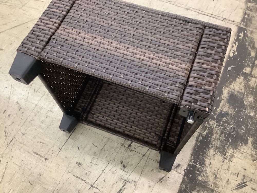 PHI VILLA Brown Rattan Wicker 4 Seat 4-Piece Steel Patio Outdoor Sectional Set - 1 Foot Broken on Ottoman - Image 11 - Lot 29JF