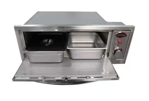 Cal Flame 2-in-1 Drop-In Stainless Steel Propane Warmer and Pizza Oven - Lot 33SK
