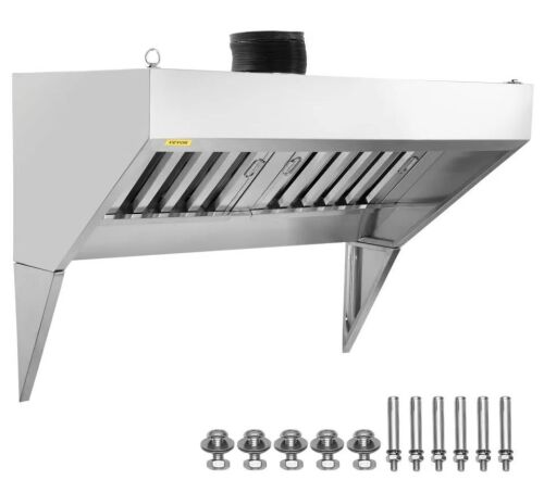 VEVOR 4FT Commercial Food Truck Exhaust Hood with 2 Detachable U-shaped Grid Oil Filter Mesh - Lot 36