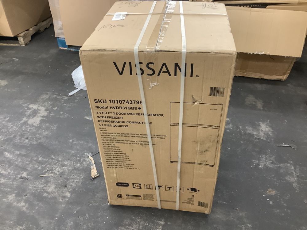 Vissani 3.1 cu. ft. 2 Door Mini Refrigerator in Black with Freezer - Image 2 - Lot 45JF