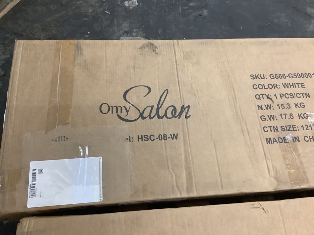 OmySalon Barber Station Wall Mount 2 Drawers 1 Storage Cabinet 3 Open Shelves - Image 4 - Lot 54