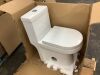 One-Piece 1.1/1.6 GPF Dual Flush Round Toilet in White Soft Close Seat - No Install Kit (Cap Covers, Wax Ring, Instructions) - Thumbnail 2