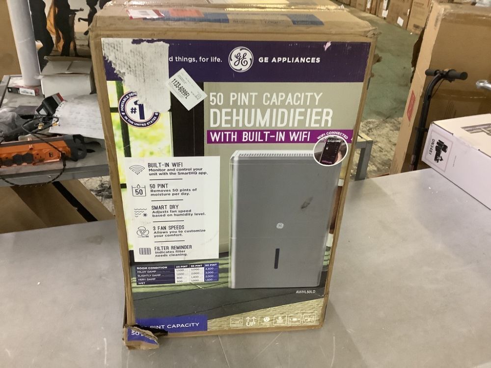 GE 50-Pints for Wet Rooms Up To 4500 sq. ft. Residential Dehumidifier with Bucket - Image 2 - Lot 73JF