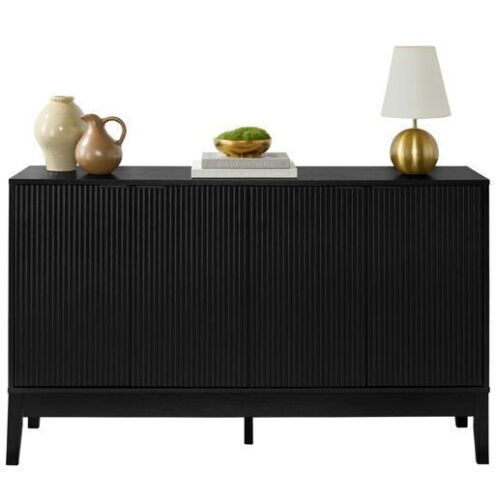 4-Door Reeded Storage Cabinet, Accent Furniture, Sideboard - Lot 76