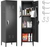 SUPEER 1 Door Metal Locker with Adjustable Shelves & 3 Hooks - Thumbnail 1