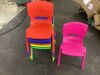 Kids Stackable Plastic Chairs, 6 pc - Pink Chair Damaged - Thumbnail 1