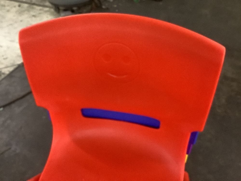 Kids Stackable Plastic Chairs, 6 pc - Pink Chair Damaged - Image 3 - Lot 101