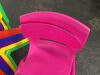 Kids Stackable Plastic Chairs, 6 pc - Pink Chair Damaged - Thumbnail 4