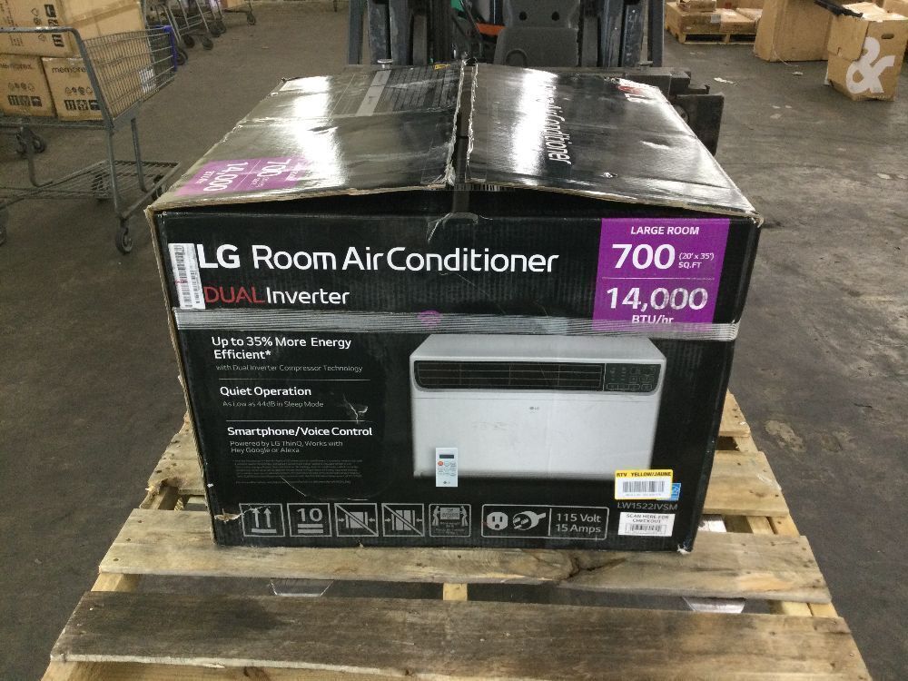 LG 14,000 BTU 115V Window Air Conditioner Cools 700 sq. ft. with Dual inverter, Wi-Fi and Dehumidifier - Missing Remote - Image 2 - Lot 105JF