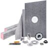VEVOR Shower Curb Kit, 48"x72" Watertight Shower Curb Overlay with 4" ABS Central Bonding Flange, 4" Stainless Steel Grate, 2 Cuttable Shower Curb and Trowel, Shower Pan Slope Sticks Fit for Bath - Thumbnail 1