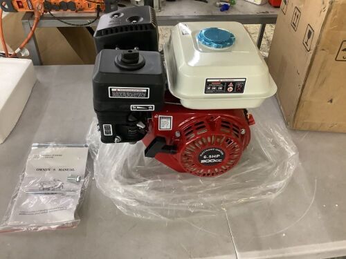 6.5 HP Gasoline Engine OHV Air Cooled Pull Start 4 Stroke 160CC - Dented Exhaust Heat Shield - Lot 111