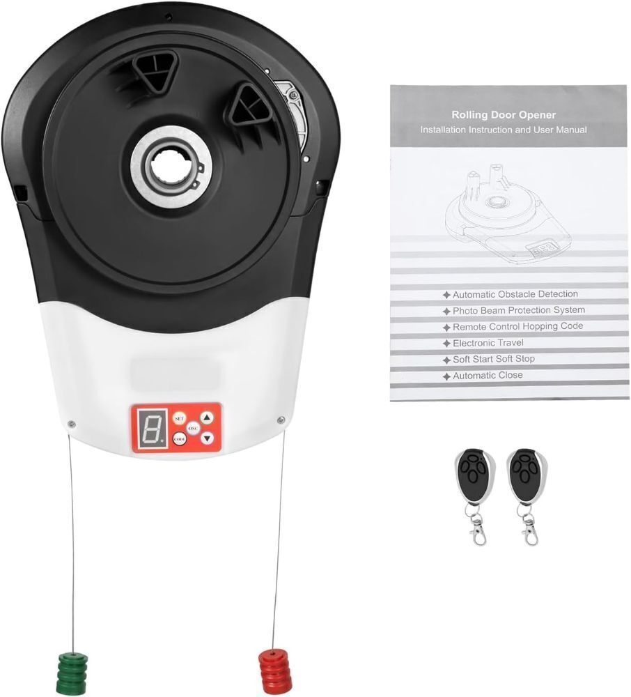 100W Electric Roll Up Garage Door Opener with 2 Remotes - Image 1 - Lot 112