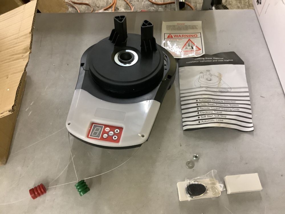 100W Electric Roll Up Garage Door Opener with 2 Remotes - Image 2 - Lot 112