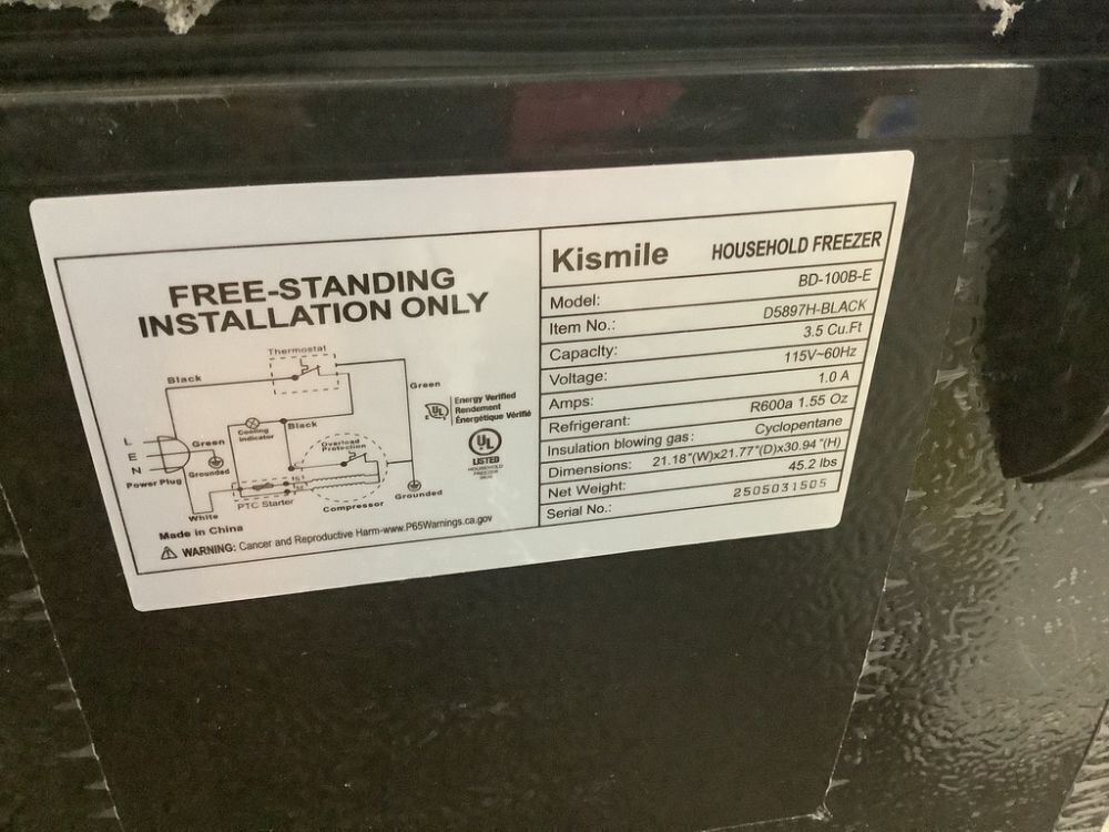 COWSAR 21.18 in., 3.5 cu. ft. Chest Freezer Manual Defrost in Black - Image 7 - Lot 127JF
