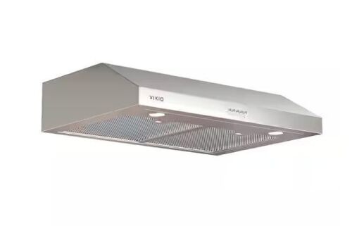 VIKIO 30 in. 600 CFM Ducted Under Cabinet Range Hood with Push Button LED Lighting and Permanent Filters in Stainless Steel - Lot 132JF