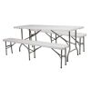 VINGLI 6 FT 3 PCS Portable Folding Picnic Table Bench Set - Thumbnail 1
