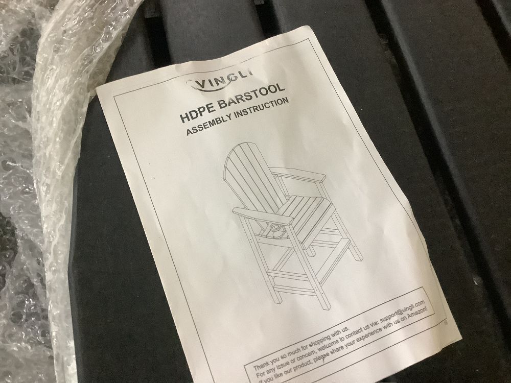 VINGLI Tall Adirondack Chair Bar Stool with Cup Holder - Image 4 - Lot 150