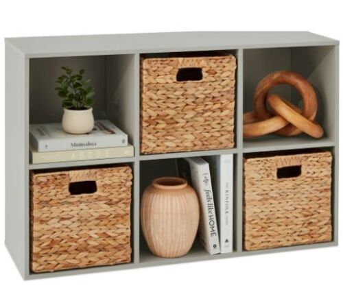 6-Cube Bookshelf, 11in Storage Display w/ Removable Panels, Customizable - Lot 231