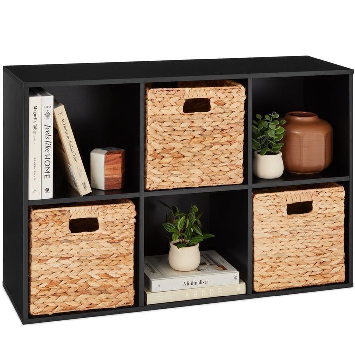 6-Cube Bookshelf, 11in Storage Display w/ Removable Panels, Customizable - Image 1 - Lot 233