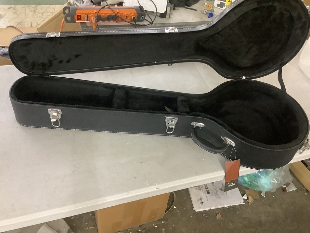 Glarry 5-String Microgroove Pattern Leather Wood Banjo Case - Image 2 - Lot 242