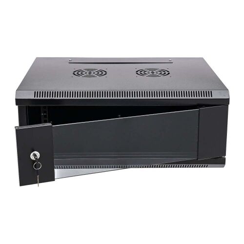 4U Wall Mount Server Cabinet w/ Glass Lockable Door - Lot 251
