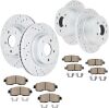 Front and Rear Brake Kit Drilled and Slotted Brake Rotors Ceramic Brake Pads Replacement for Nissan Altima 2013-2020 - Thumbnail 1