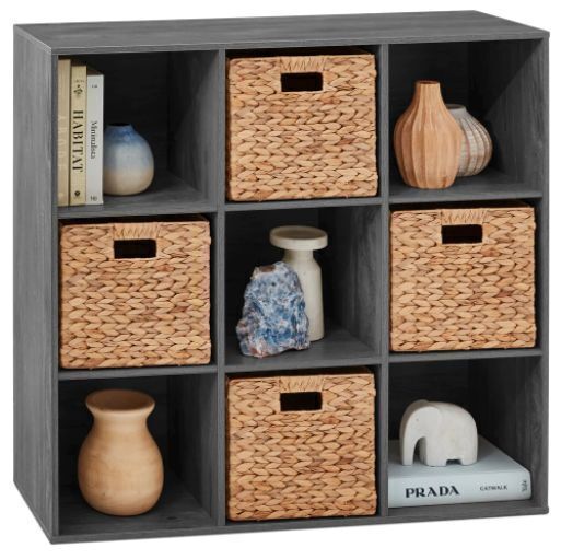 9-Cube Bookshelf Storage Display w/ 3 Removable Panels, Customizable Design - Image 1 - Lot 270