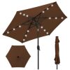 Outdoor Solar Patio Umbrella w/ Push Button Tilt, Crank Lift - 7.5ft - Thumbnail 1