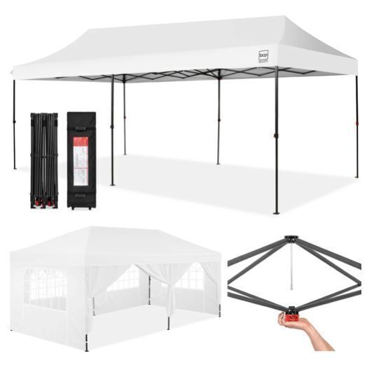 Pop Up Party Tent Canopy w/ 1-Button Easy Setup - 10x20ft - Image 1 - Lot 280