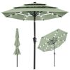 3-Tier Solar Patio Umbrella w/ LED Lights, Tilt Adjustment, Crank - 10ft - Thumbnail 1