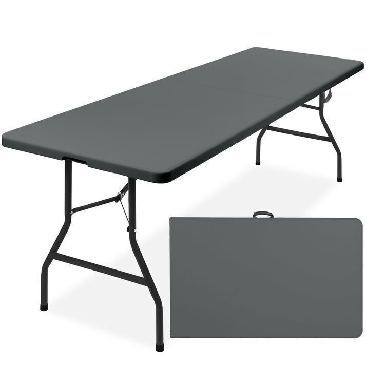 Portable Folding Plastic Dining Table w/ Handle, Lock - 8ft - Image 1 - Lot 291