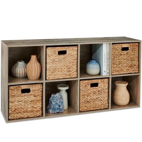 8-Cube Bookshelf, 11in Storage Display w/ Removable Panels, Customizable - Lot 299