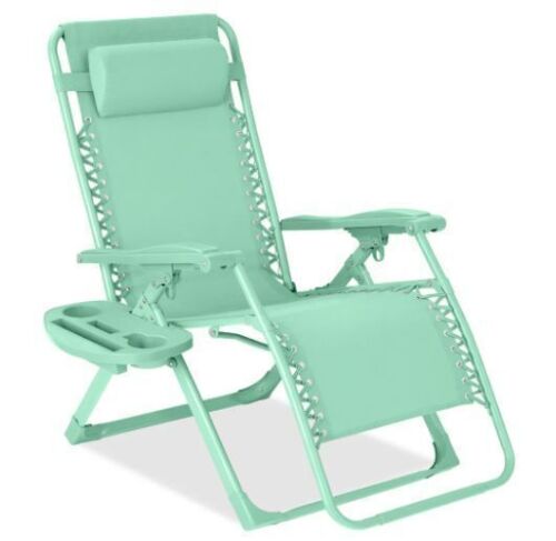 Monochromatic Zero Gravity Patio Chair Recliner w/ Side Tray, Headrest - Lot 323