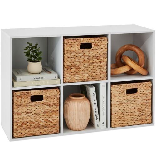 6-Cube Bookshelf, 11in Storage Display w/ Removable Panels, Customizable - Lot 331