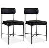 Dining Chair Set of 2, Faux Leather, Standard Height, Metal Frame - Thumbnail 1