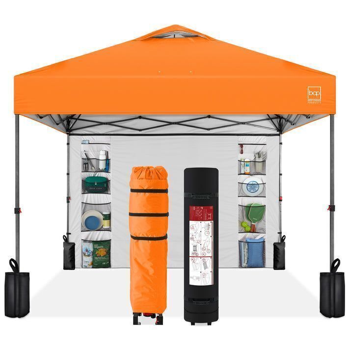 One-Person Setup Instant Pop Up Canopy w/ Side Wall, Carrying Case - 10x10ft - Image 1 - Lot 340