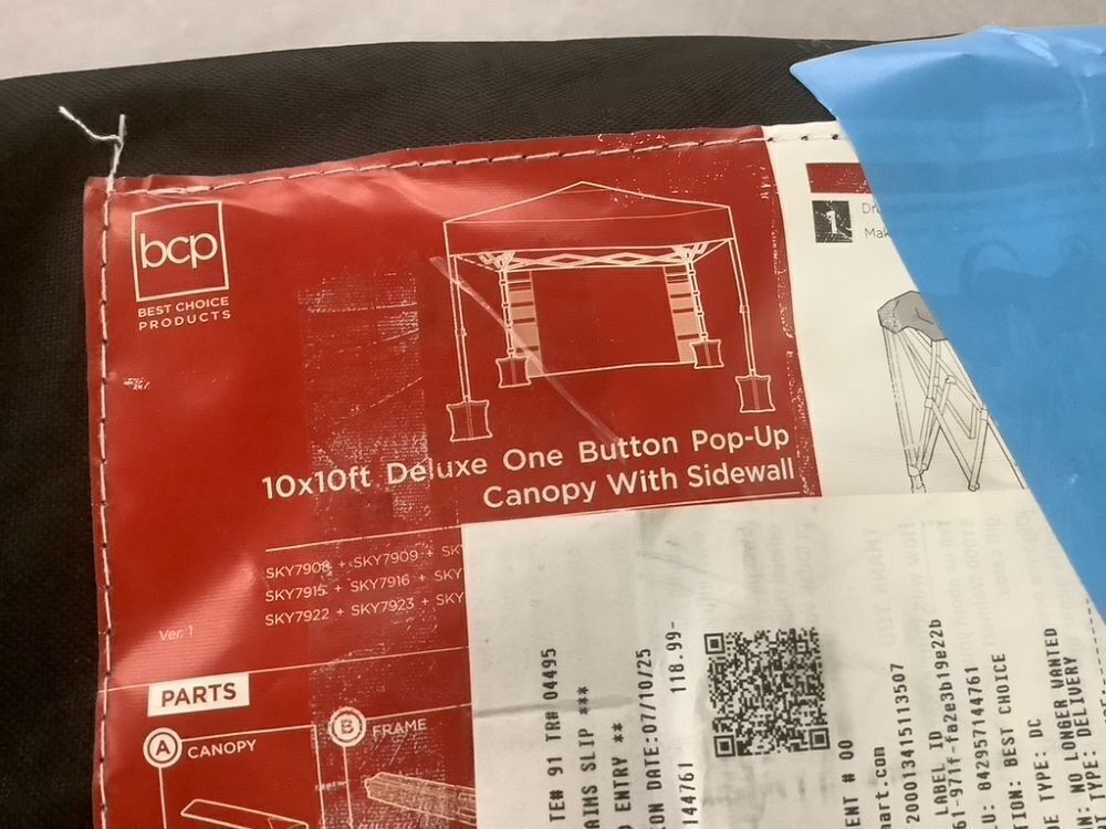 One-Person Setup Instant Pop Up Canopy w/ Side Wall, Carrying Case - 10x10ft - Image 3 - Lot 340