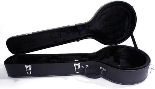 Glarry 5-String Microgroove Pattern Leather Wood Banjo Case - Lot 343