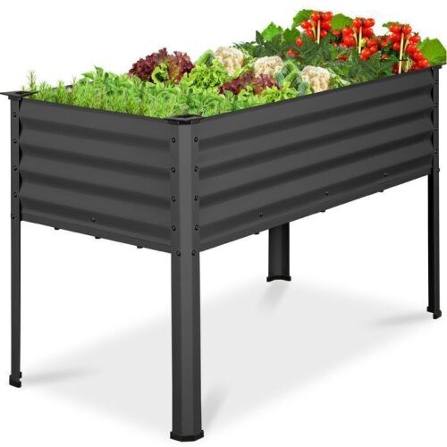 Elevated Galvanized Metal Garden Bed w/ Corner Protectors - 48x24x30in - Lot 363