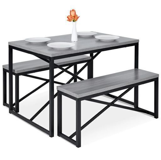 3-Piece Bench Style Dining Furniture Set w/ 2 Benches, Table - 45.5in - Image 1 - Lot 366